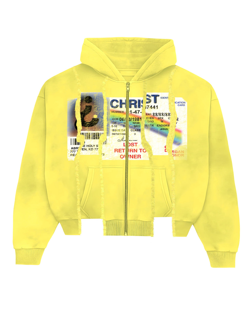 PASTEL YELLOW “FYID” ZIP UP
